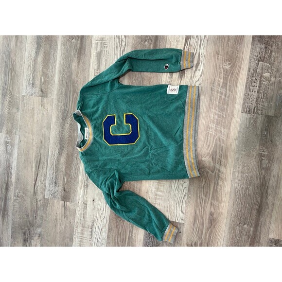 Vintage Champion C Crewneck Sweater womens size S big embroidered patch - Picture 1 of 3